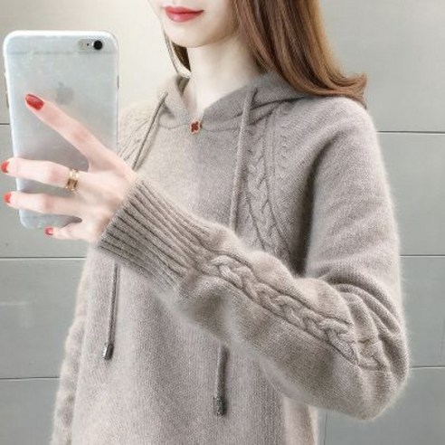 날달여 여성용 럭셔리 후드티 니트티