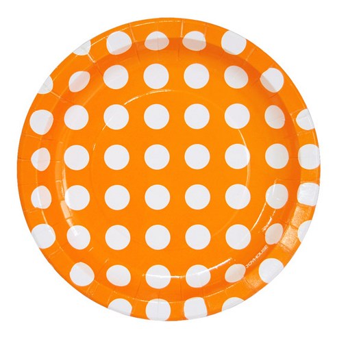 피플스파티 파티접시 도트무늬 23cm, 오렌지, 1개, 18개