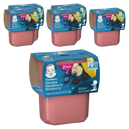 거버 어린이 액상 식품 113g 2개입, 바나나 믹스드 베리(Banana Mixed Berries), 226g, 6개