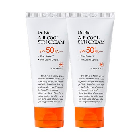 닥터바이오 에어쿨 무기자차 선크림 2개, 50ml