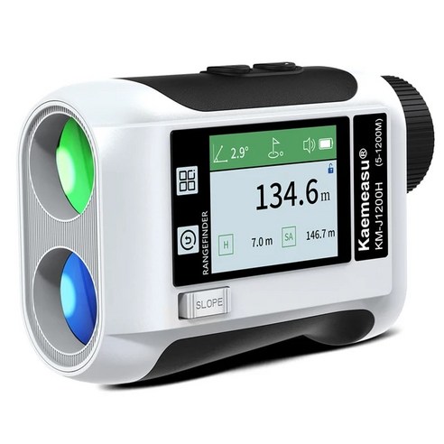 골프거리측정기 600m 800m 1200m 1500m lcd 터치 스크린이있는 골프 거리 측정기 거리 측정기 6.5x 배율 usb 충전식 거리 측정기, 흰색 1200m