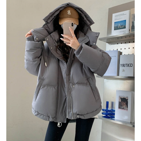 여성 숏패딩 충전재 따뜻하고 가벼운 데일리 패딩
