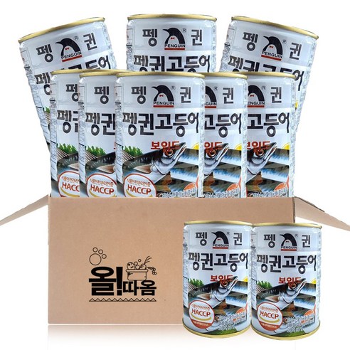 (올따옴) 펭귄 고등어통조림 400g 10입, 10개