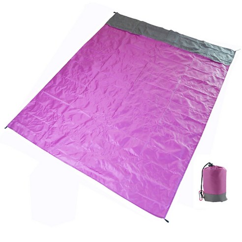 두툼한 모래사장 샌드매트 돛자리 비치 담요 sandproof 비치 매트 비치 시트 말뚝이있는 방수 모래 매트 피크닉 캠핑을위한 경량 매트 그늘막 계곡 피크닉 돗자리, Purple, 140X200cm