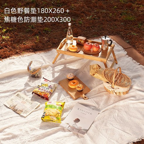 DFMEI 아웃도어 플레이 매트 공원 잔디 매트 피크닉옷감 매트 화이트 캠프 식탁보봄나들이 L사이즈, 색깔4