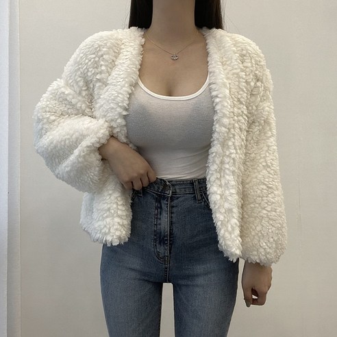 VANANA2 노카라 부티 뽀글이 크롭 퍼자켓 2color