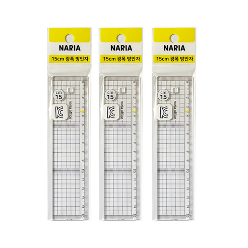 KC 나리아오피스 15cm 15센치 광폭 방안 자 문구 사무 학용품 직자, 3개, 15cm 광폭 방안자 
미술/화방용품