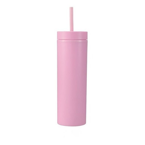16oz 더블 AS 플라스틱 스트레이트 컵 다색 스크럽 음료 물컵, 아연분, 501-600ml