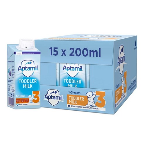 Aptamil 3 Toddler Milk Ready to Drink 1-3 Yrs 압타밀 3단계 토들러 밀크 액상분유 1-3살 200ml 15개입