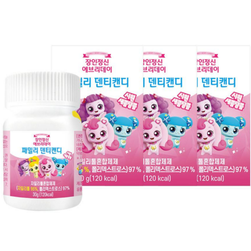 장인정신에브리데이 유아용 자이리톨 캐치티니핑 덴티캔디 30g, 3개
