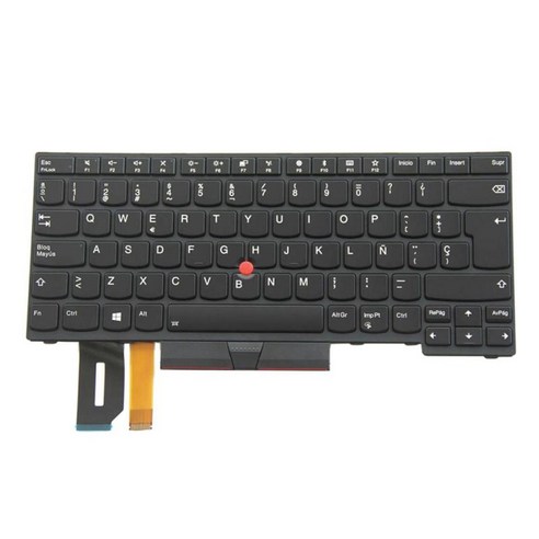 ThinkPad E480용 스페인어 교체 키보드 노트북 키보드 교체 키, 290x150x5mm, 플라스틱, 블랙