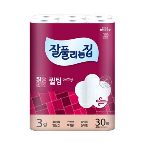 잘풀리는집 더도톰한3겹 퀼팅 27m 30롤, 1팩