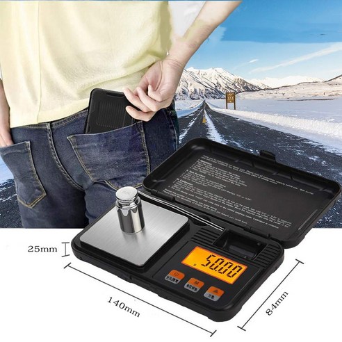 TAYPAK 초정밀저울 포켓저울 0.001g/50g 미니 미세 휴대용 금은방 계량 전자저울, 블랙, 1개