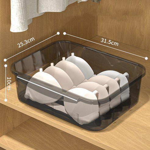 서랍형 레일 속옷 수납함 칸막이 정리함 가정용 옷장 칸막이 신기, 투명회색무격