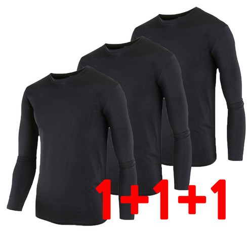 에스비스토어 남성 기능성 라운드 긴팔 냉감티 쿨티 3장 세트