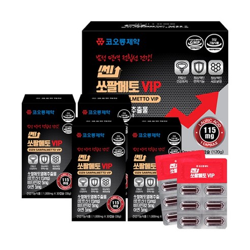 코오롱제약 쎈 쏘팔메토 VIP 1000mg X 30캡슐(30g) 1박스(1개월)/3박스(3개월)/4박스(4개월)/8박스(8개월)/10박스(10개월), 30정, 2개