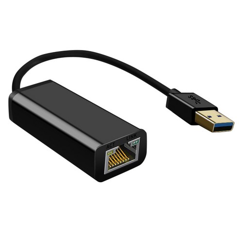 Retemporel 이더넷 어댑터 USB3.0 10/100/1000M 네트워크 카드 인터페이스 드라이브 스위치 Mac OS 용 무료 LAN 포트 컴퓨터 변환기, 1개, 검은 색