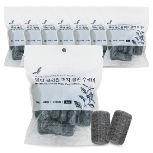 멜린 올인원 매직 클린 세제 수세미, 8개