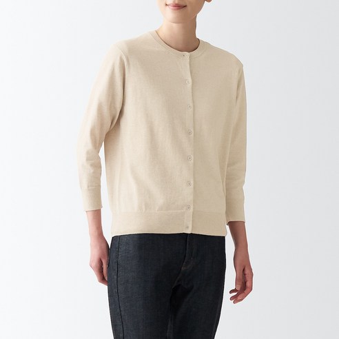무인양품 MUJI 여성 UV컷 강연 크루넥 가디건 BAD51ZZZ