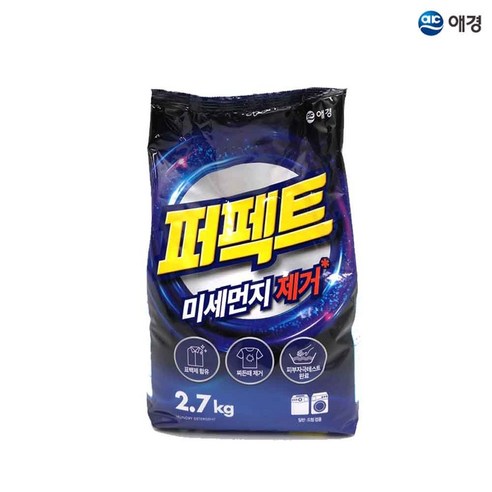 퍼펙트 미세먼지 제거 가루 세제 2.7 kg 리필 1EA 겸용 분말 세탁 용품 액체, 1개, 2.7kg