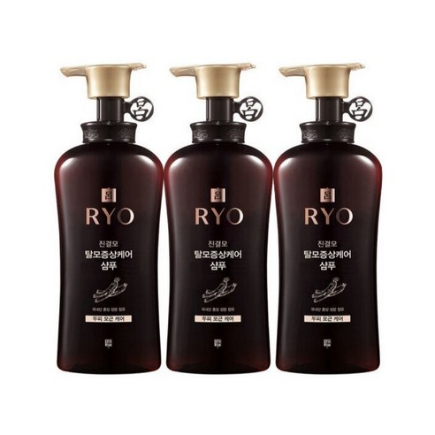 려 진결모 탈모증상케어 샴푸 두피모근케어 490ml 3개