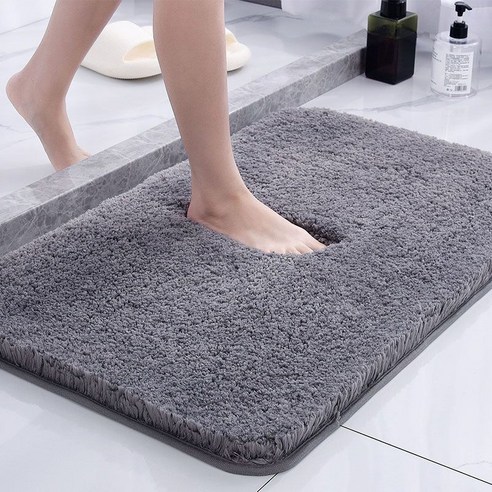 심플한 주방 화장실 문 매트 욕실 미끄럼 방지 매트 흡입 물발판, 짙은 회색, 1개