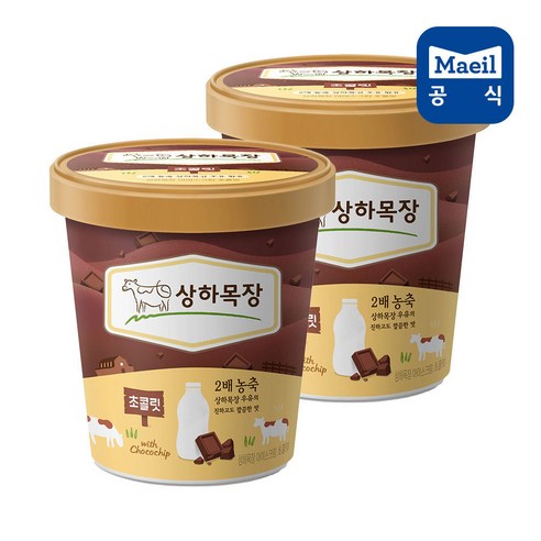 상하목장 유기농 아이스크림 초코 파인트 475ML 2개, 4개