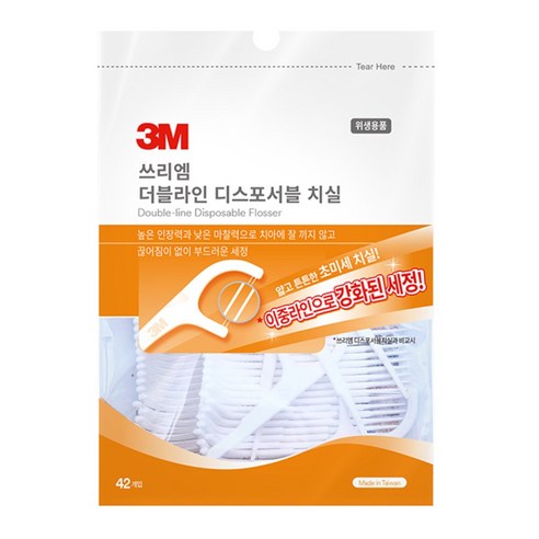 쓰리엠 더블라인 일회용 치실, 2cm, 42개입, 18개