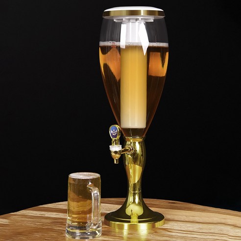 맥주타워 3L 가정용 소맥 생맥주 폭탄주 제조기 디스펜서 혼술 파티, 골드