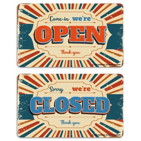 긱베어 OPEN CLOSED 디자인 표시판 가게 영업중 안내판 오픈 플로즈 팻말, 9.서커스