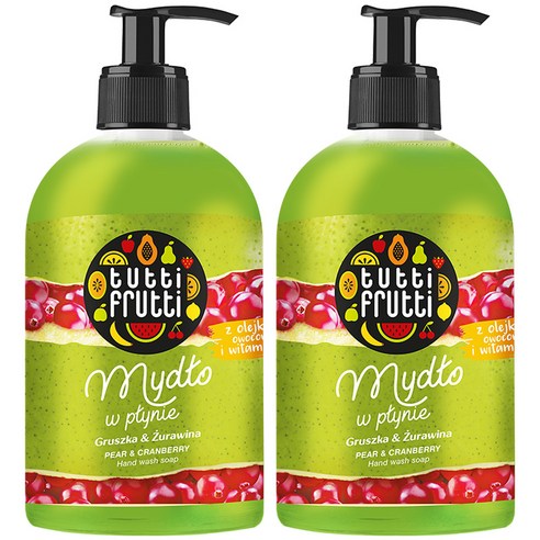 파모나 핸드워시 페어앤크랜베리, 500ml, 2개