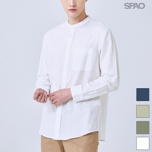 스파오 [스파오] [에코] 린넨 스탠카라 셔츠 (SPYWA25C33-T)