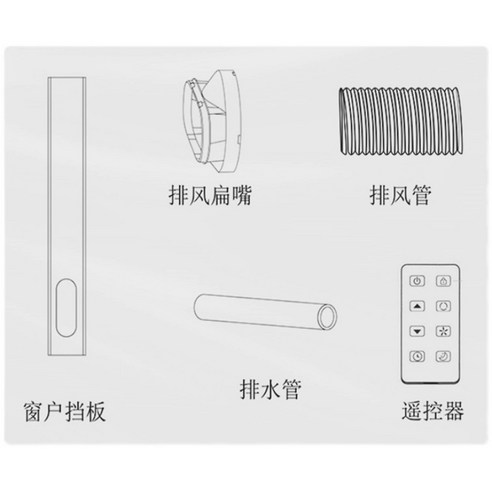 창문형에어컨 Chigo 모바일 에어컨 원래 액세서리 창 배플 배수관 배기 파이프 호스 텔레스코픽 히트, [01] 사진을 찍을 때 기계 모델을 메모하십시오. 그