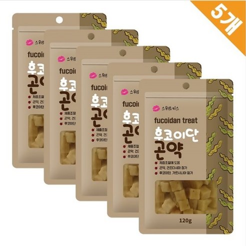 강아지 산책 칭찬용 오메가트릿 후코이단곤약 120g x5, 없음, 5개