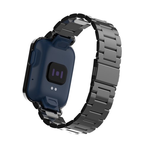 케이스 + 스트랩 Xiaomi Mi Watch Lite 스테인레스 스틸 금속 팔찌 Redmi 시계 스트랩 손목 밴드 시계 밴드 Mi Watch Lite, Black, for Redmi Watch