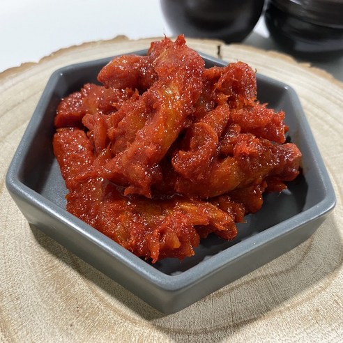푸드고수 젓갈 반찬 속초 쫄깃쫄깃 명태회무침 명태회 코다리무침 고명 냉면, 450g, 1개