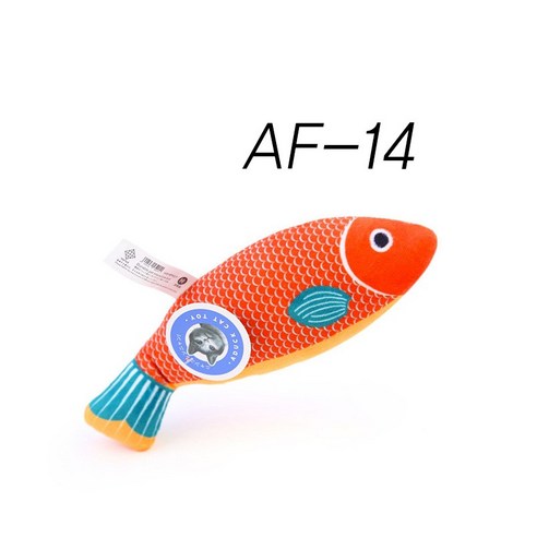 ADUCK 고양이 장난감 물고기 인형, AF-14, 2개