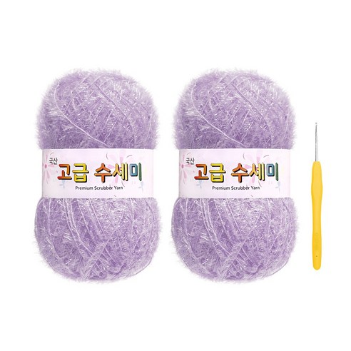 울클럽 별꽃수세미 DIY 고급수세미실 80g 2볼 + 코바늘 6호 (동영상제공), 132파스텔보라