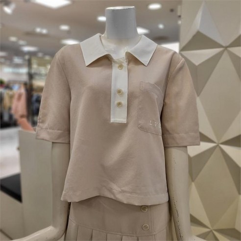 온앤온 NC11 배색 카라 블라우스 NJW3MB502