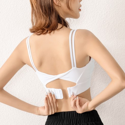 KORELAN 맞춤형 헬스 브라 방진 달리기 요가 조끼 등 접기 단추 미등 운동 속옷 여성