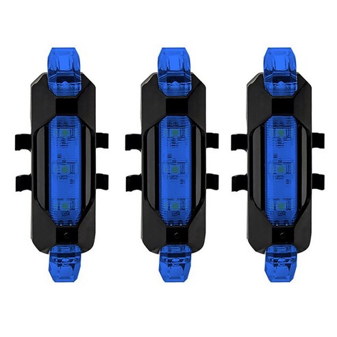 EL-918 자전거 후미등 USB 충전, 블루 3개, 3개