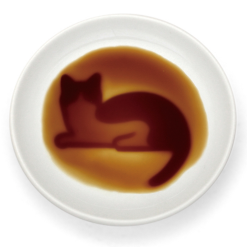 ARTHA 그림이 나타나는 간장 종지 고양이, 1개, 기다리는 모습
