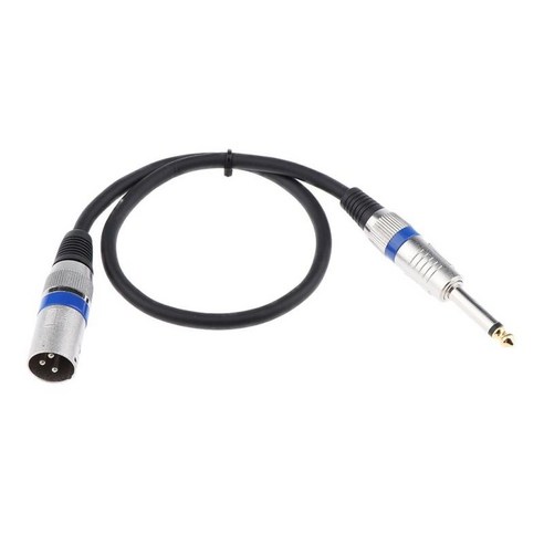 6.35mm 모노 플러그 수-수 XLR 언밸런스 마이크 케이블, 설명 설명, 50cm, 설명