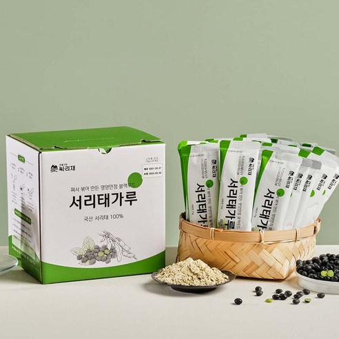 싸리재 부드러운 검은 콩가루 [ 서리태가루(간편한 스틱포장) 25g 30봉지 ] 국산 검정콩, 30개, 단품