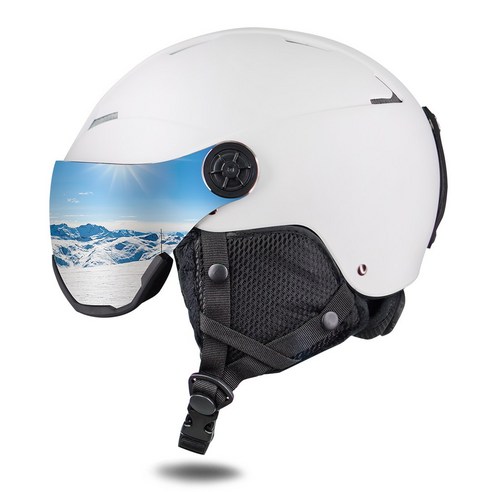   크로니 스노우보드 스키 고글 헬멧, 화이트