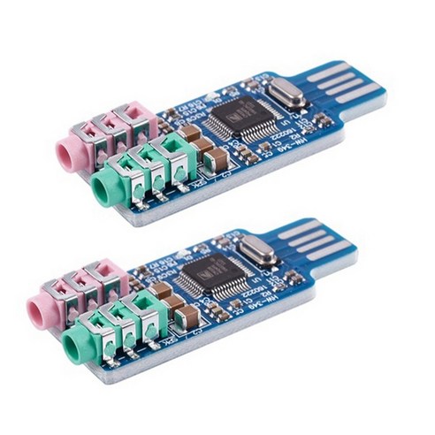 2pcs 무료 드라이버 USB 사운드 카드 CM108 USB 사운드 카드 칩 블루, 보여진 바와 같이, 하나