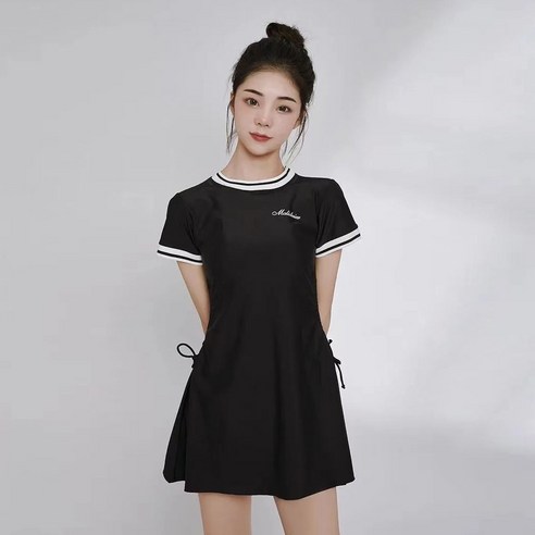 KORELAN 수영복 보수 운동 온몸 배 가리다 날씬하다 ins 초선 수영 수업, 6223 블랙(수영복+인디 레깅스), {"사이즈":"S(70~90근)"}