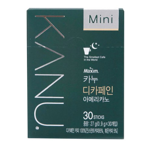 맥심카누 미니 디카페인 아메리카노(0.9gx30T 동서식품), 900mg, 30개입, 1개