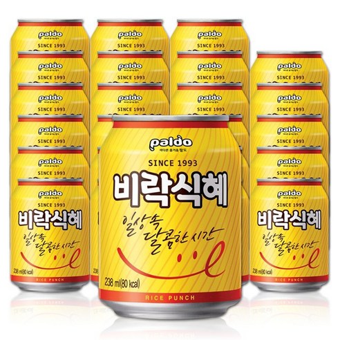 팔도 비락 식혜 작은뚱캔, 238ml, 24개