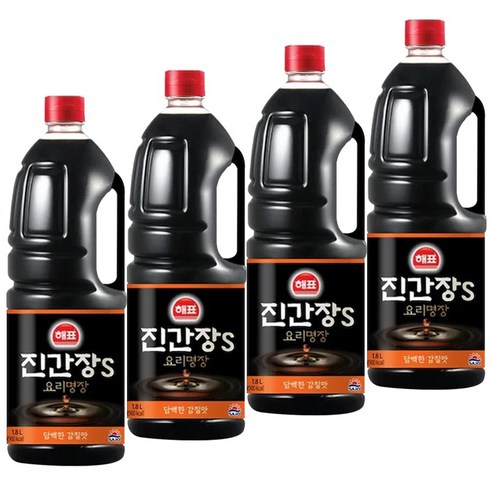 해표 진간장S, 1.8L, 4개